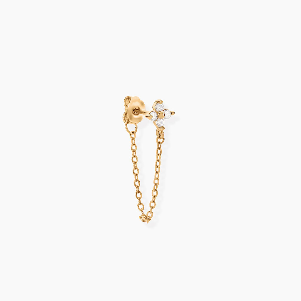 Bijou D'oreille Unitaire Astrid Plaqué Or Jaune Oxyde De Zirconium - Boucles d'oreilles fantaisie Femme | Histoire d’Or