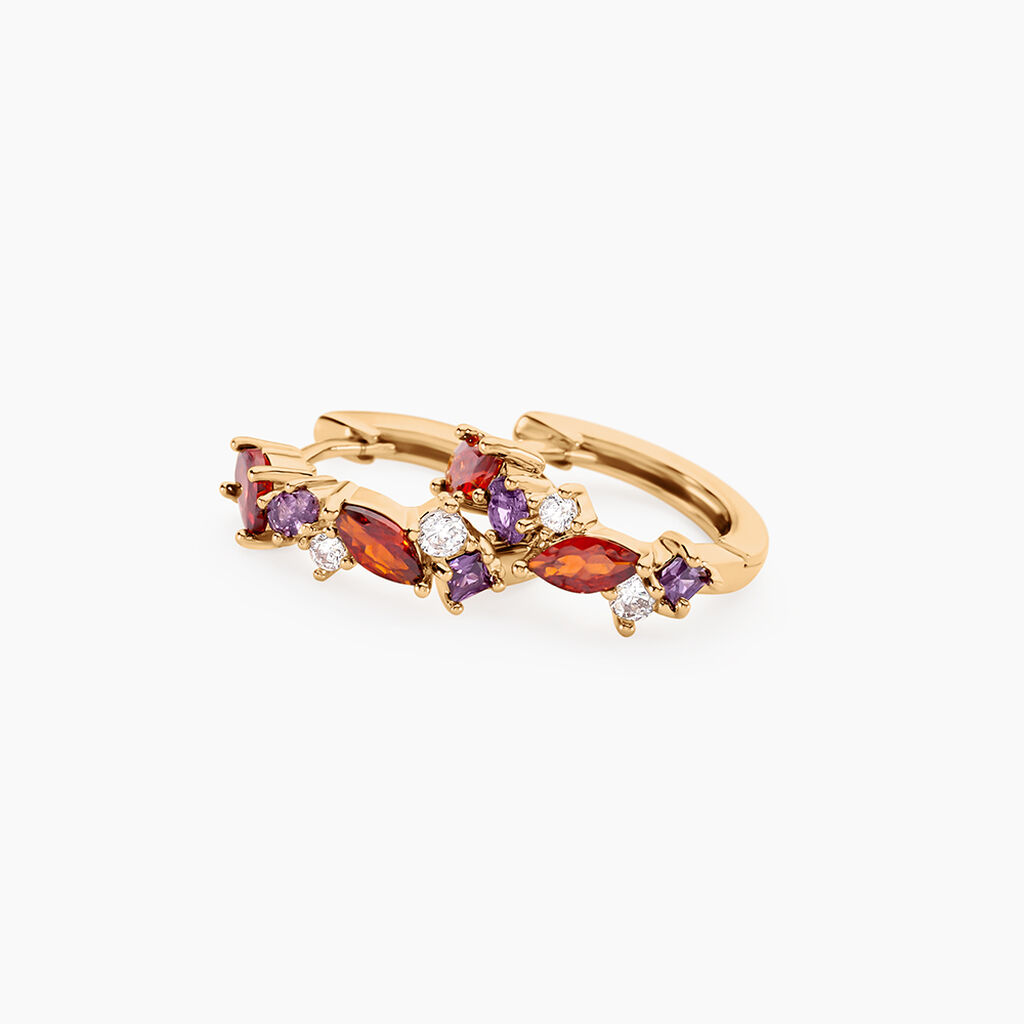 Créoles Muire Plaqué Or Jaune Oxyde De Zirconium - Boucles d'oreilles créoles Femme | Histoire d’Or