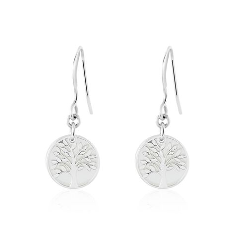 Boucles D'oreilles Pendantes Argent Blanc Sofee Nacress - Boucles d'oreilles fantaisie Femme | Histoire d’Or