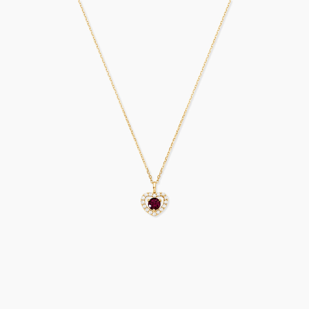 Collier Red Velvet Or Jaune Rhodolite Oxyde De Zirconium - F&ecirc;te des m&egrave;res Femme | Histoire d&rsquo;Or