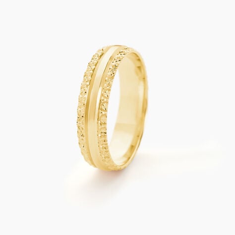 Alliance June 2 Rangs Diamantee Ruban Plat Or Jaune - Alliances Femme | Histoire d’Or
