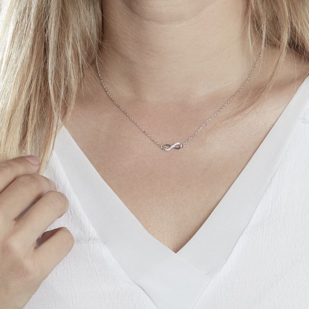 Collier Immortelle Argent Blanc Oxyde De Zirconium - Colliers fantaisie Femme | Histoire d’Or