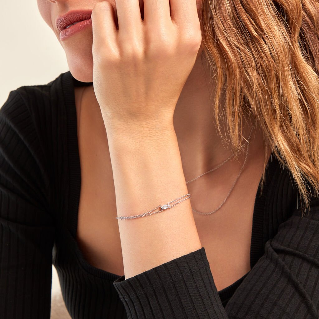 Bracelet Giulette Argent Blanc Oxyde De Zirconium - Bracelets Femme | Histoire d’Or