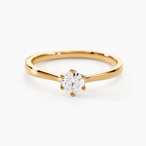 Bague Solitaire Athena Or Jaune Diamant - Bagues solitaires Femme | Histoire d&rsquo;Or
