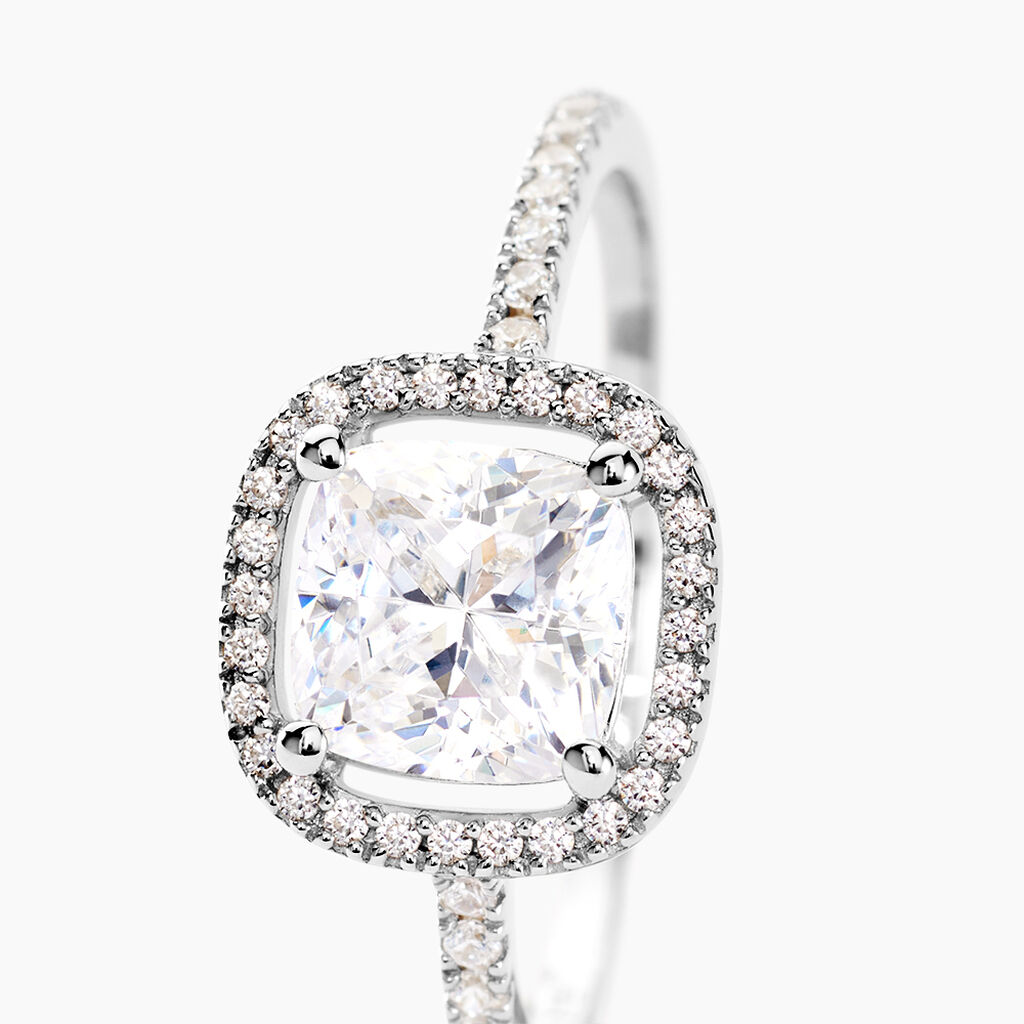 Bague Adrienne Or Blanc Oxyde De Zirconium - Bagues solitaires Femme | Histoire d’Or