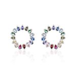 Boucles D'oreilles Puces Argent Blanc Ethem Oxydes Spinelles - Boucles d'oreilles fantaisie Femme | Histoire d&rsquo;Or