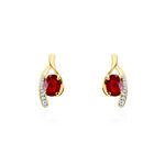 Bijoux D'oreilles Emotion Or Jaune Rubis Diamant - Clous d'oreilles Femme | Histoire d&rsquo;Or