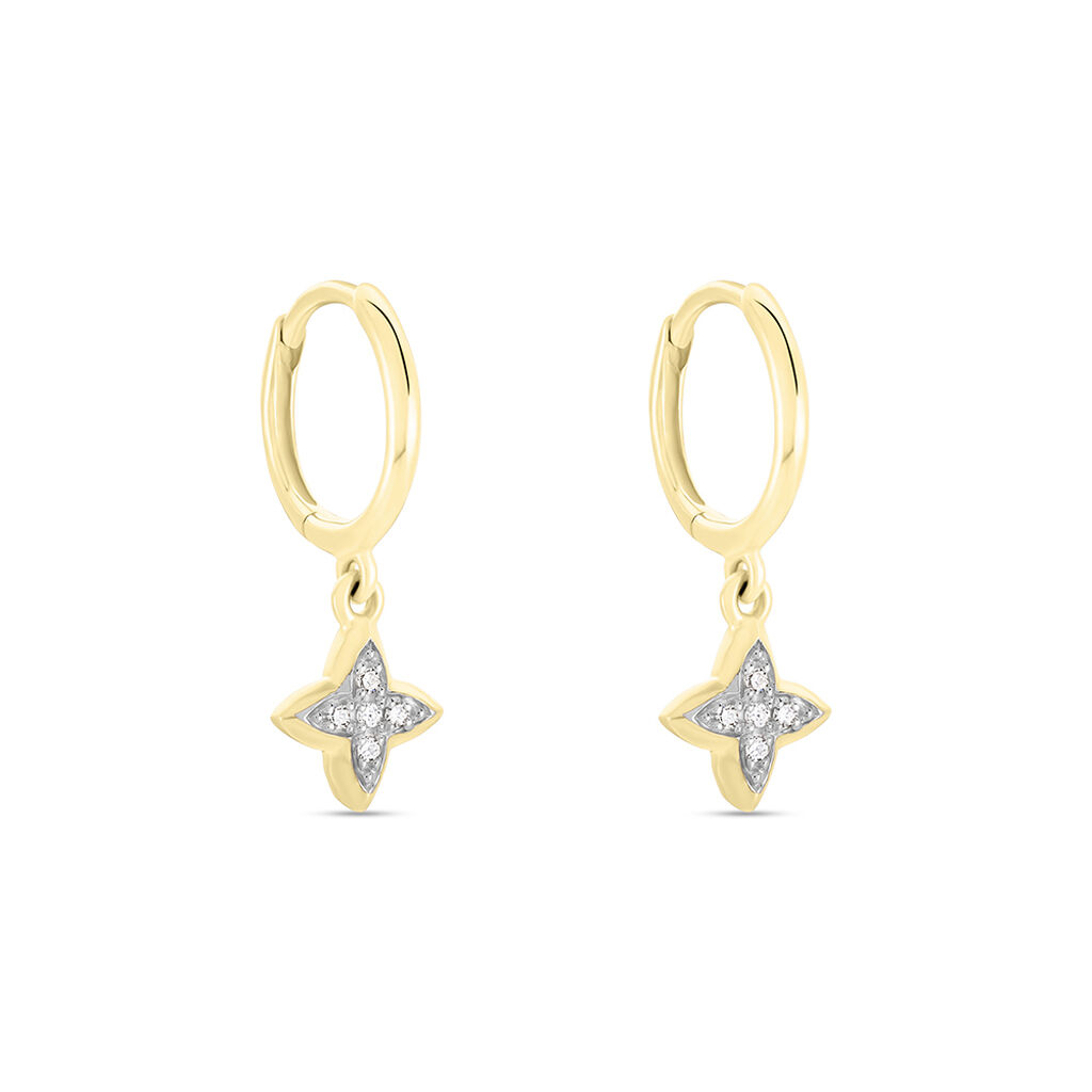 Créoles Delicatesse Or Jaune Diamant - Boucles d'oreilles créoles Femme | Histoire d’Or