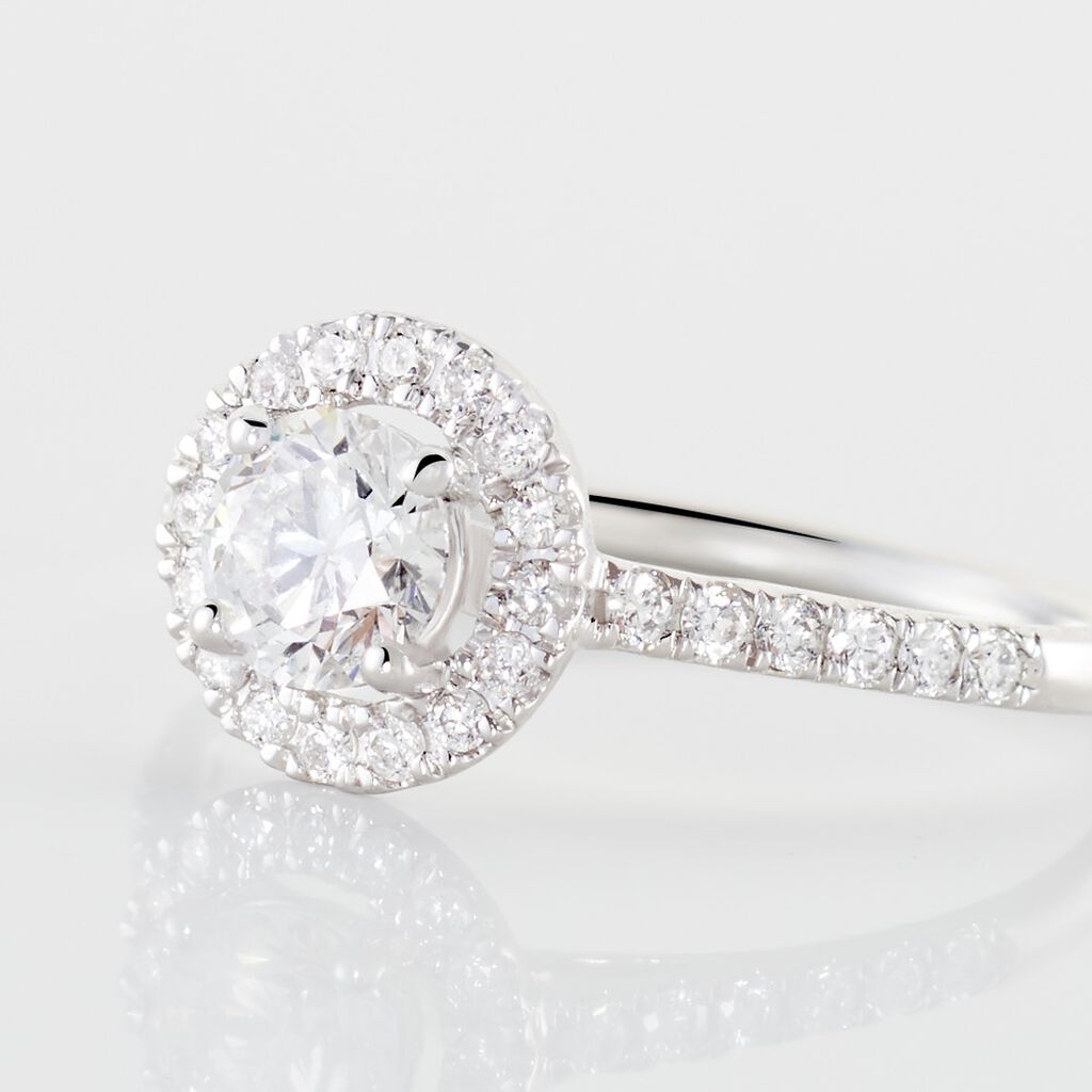 Bague Mentoura Or Blanc Diamant Synthétique - Bagues solitaires Femme | Histoire d’Or