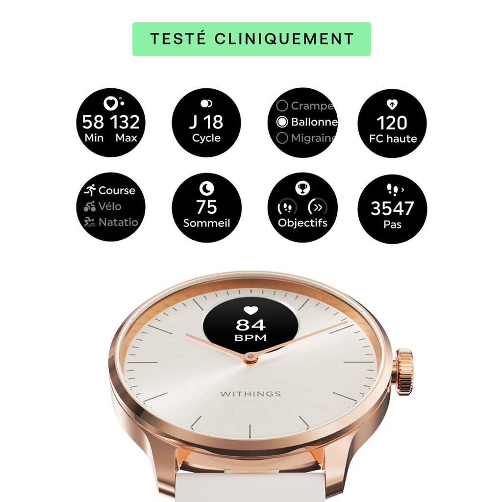 Montre Connectée Withings Scanwatch Light - Montres connectées Femme | Histoire d’Or