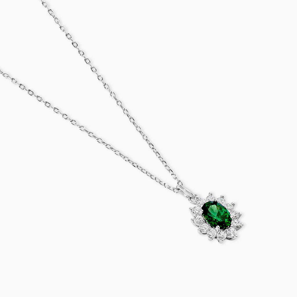 Collier Perez Argent Blanc Oxyde De Zirconium - Colliers fantaisie Femme | Histoire d&rsquo;Or