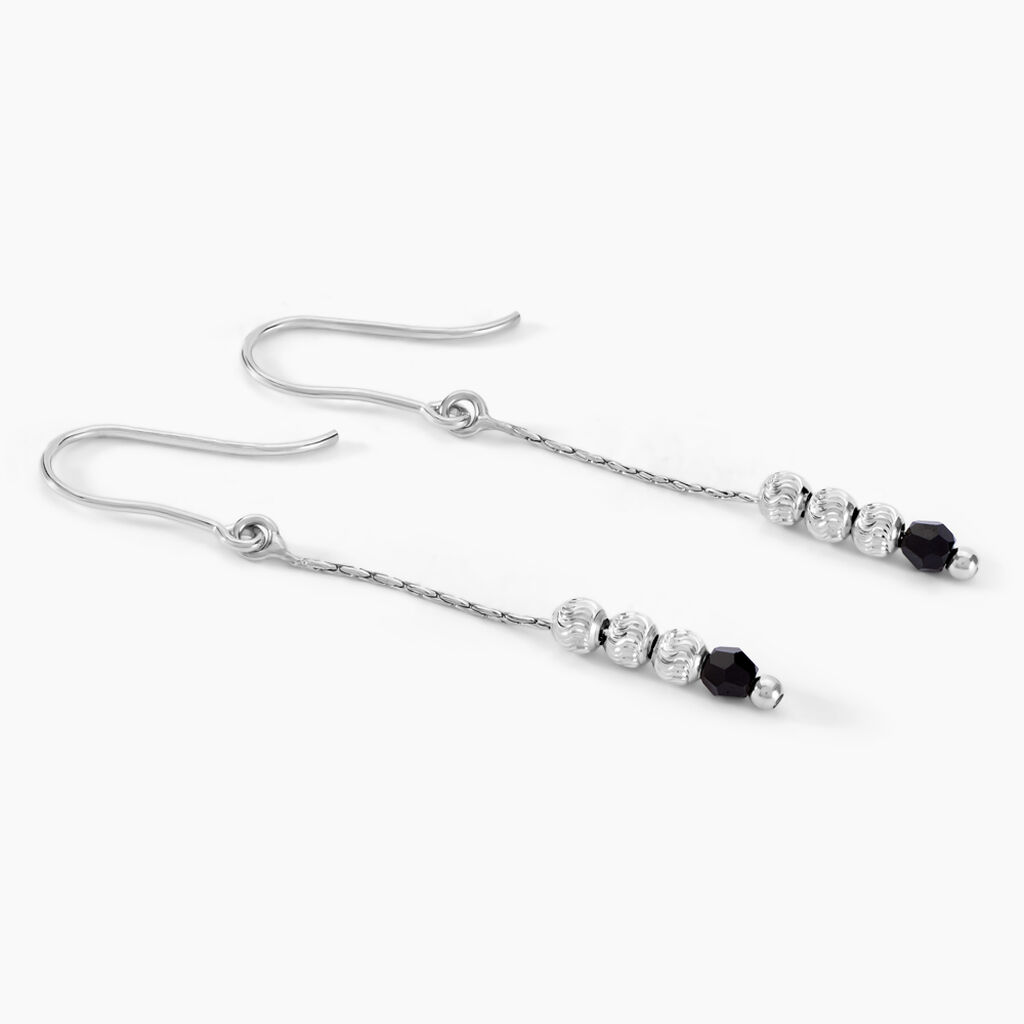 Boucles D'oreilles Pendantes Cyprielle Argent Blanc Pierre De Synthese - Boucles d'oreilles fantaisie Femme | Histoire d&rsquo;Or
