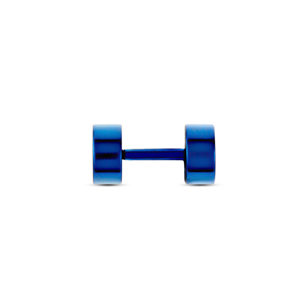 Boucle D'oreille Puce Unitaire Acier Bleu Tuan - Boucles d'oreilles fantaisie Homme | Histoire d’Or