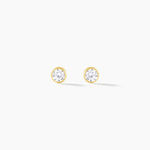 Boucles D'oreilles Puces Daria Serti Clos Or Jaune Oxyde De Zirconium - Clous d'oreilles Femme | Histoire d&rsquo;Or
