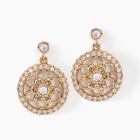 Boucles D'oreilles Pendantes Danya Plaqué Or Doré Oxyde De Zirconium - Boucles d'oreilles pendantes Femme | Histoire d’Or