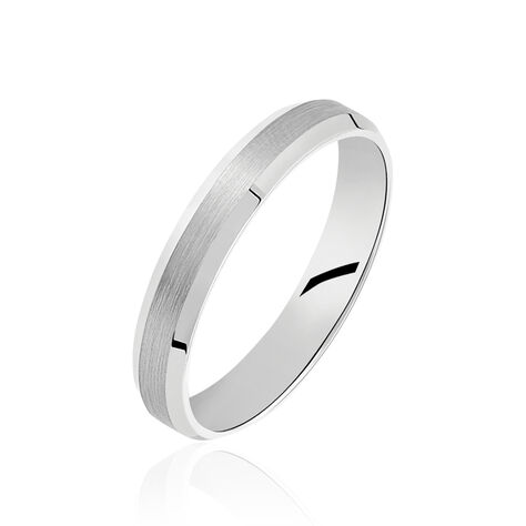 Alliance Ruban Mat Et Billant Biseautee Palladium Blanc - Alliances Homme | Histoire d’Or