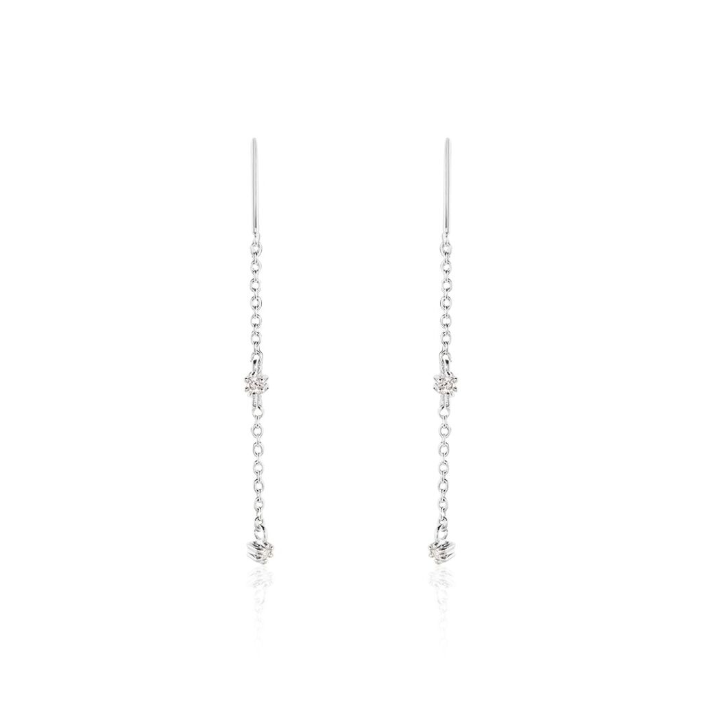 Boucles D'oreilles Pendantes Garsha Argent Blanc Oxyde De Zirconium - Boucles d'oreilles fantaisie Femme | Histoire d’Or