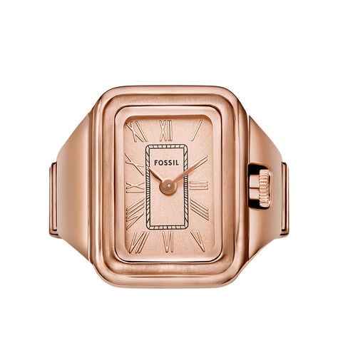Montre Bague Fossil Raquel Watch Ring Ros&eacute; - Id&eacute;es cadeaux Femme | Histoire d&rsquo;Or