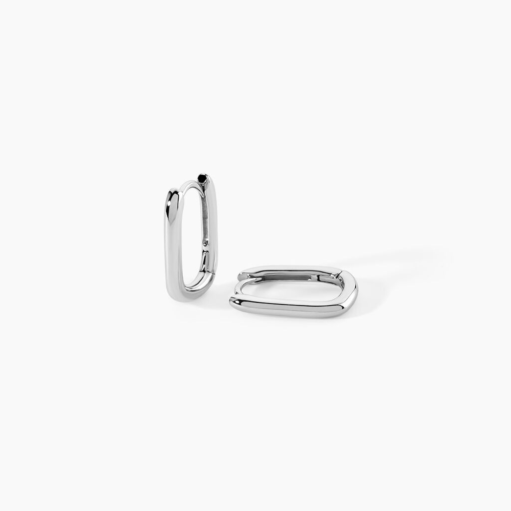 Cr&eacute;oles Carlyn Argent Blanc - Boucles d'oreilles cr&eacute;oles Femme | Histoire d&rsquo;Or