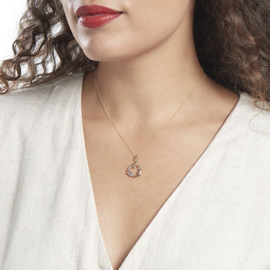 Pendentif Haizia Trio Dauphins Or Tricolore - Pendentifs Famille | Histoire d’Or