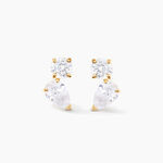 Boucles D'oreilles Puces Shiny Garden Or Jaune Oxyde De Zirconium - Clous d'oreilles Femme | Histoire d&rsquo;Or
