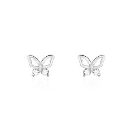 Boucles D'oreilles Puces Cyprian Argent Blanc Oxyde - Boucles d'oreilles fantaisie Femme | Histoire d’Or