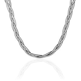 Collier Elae Maille Tresse Argent Blanc - Colliers Femme | Histoire d’Or