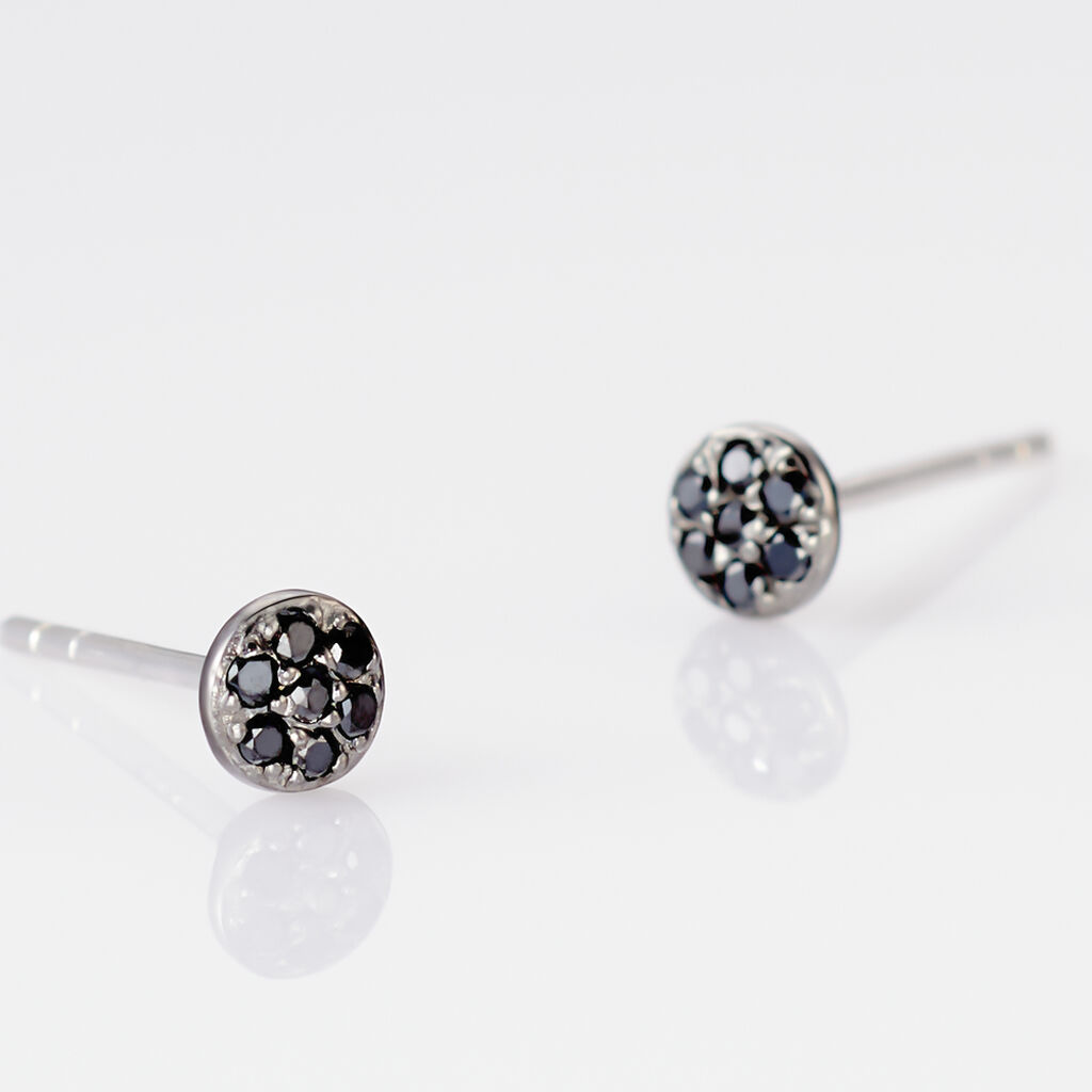 Boucles D'oreilles Puces Teani Or Blanc Diamant - Clous d'oreilles Femme | Histoire d’Or