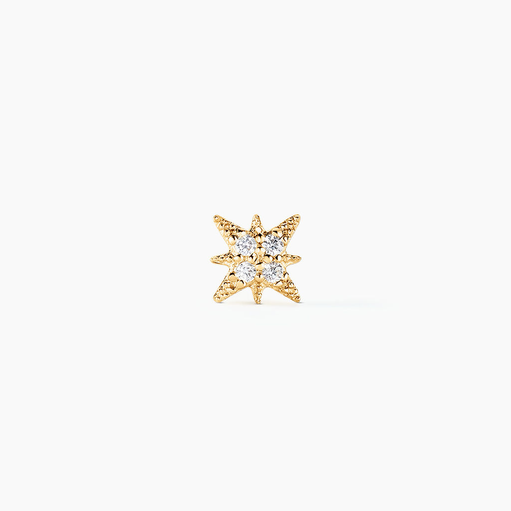 Piercing D’oreille Unitaire Geronimo Or Jaune Oxyde De Zirconium