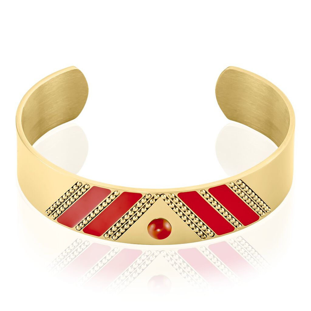 Bracelet Manchette Imagine Tamera Acier Jaune Jaspe - Bracelets manchettes Femme | Histoire d&rsquo;Or