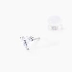 Boucles D'oreilles Puces Or Blanc Salona Oxyde De Zirconium - Clous d'oreilles Femme | Histoire d&rsquo;Or