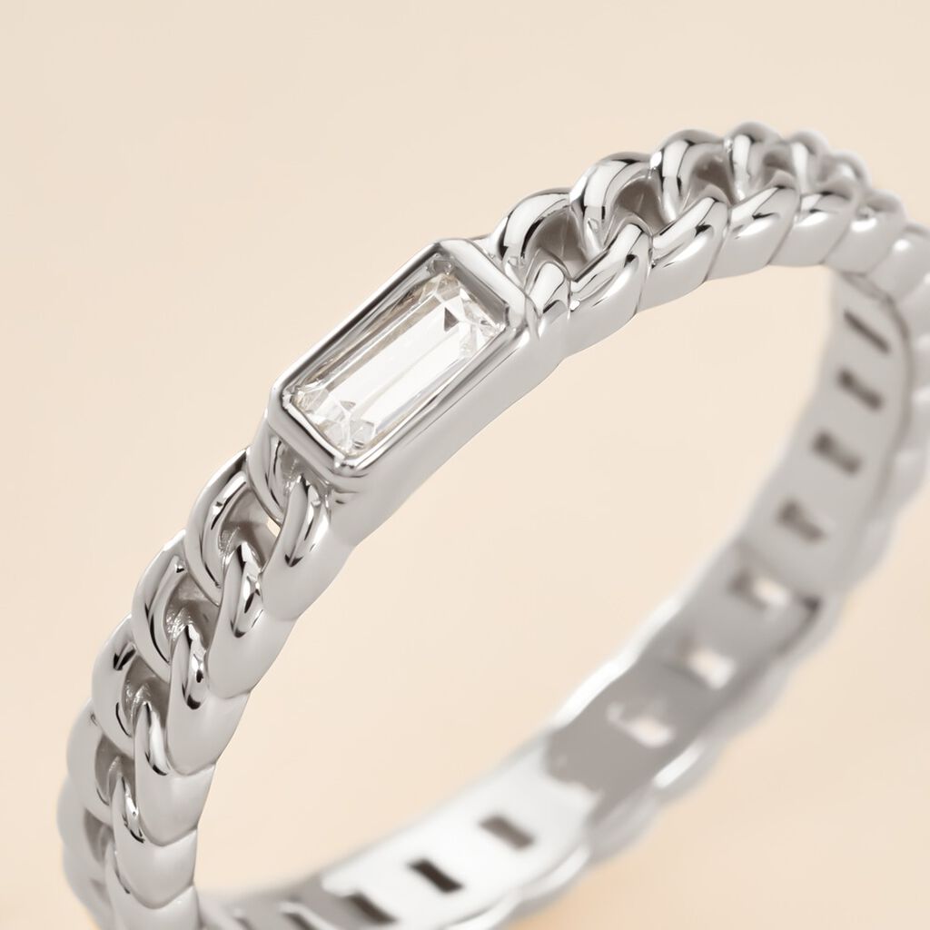 Bague Eldi Argent Blanc Oxyde De Zirconium - Bagues solitaires Femme | Histoire d’Or