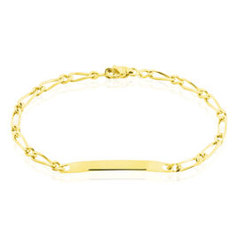 Bracelet Identite Or Jaune Maille Alternée 1/1 - Bracelets Communion Famille | Histoire d’Or