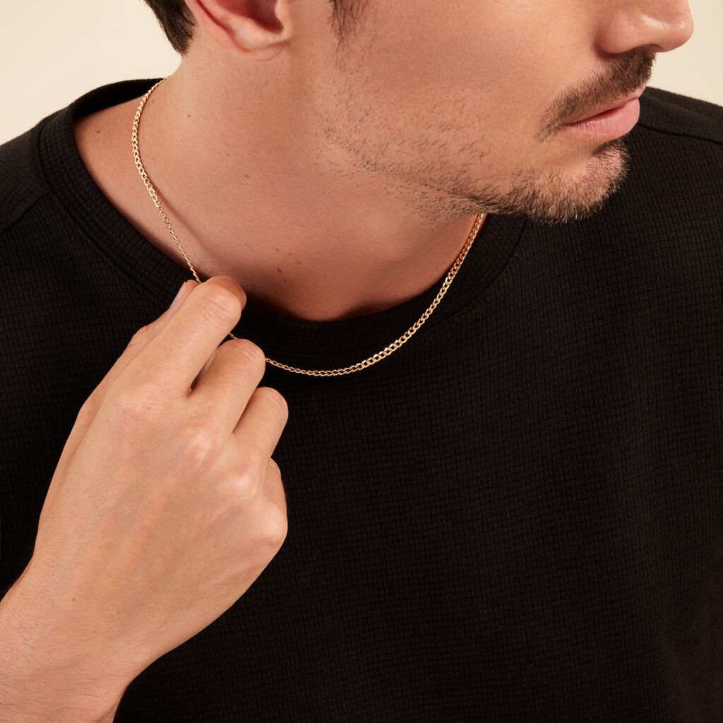 Collier Iris Or Jaune Maille Gourmette - Chaines Homme | Histoire d’Or