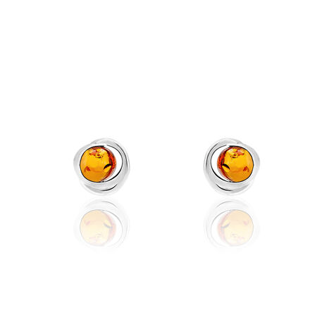 Boucles D'oreilles Argent Blanc Franjo Ambre - Boucles d'oreilles fantaisie Femme | Histoire d’Or
