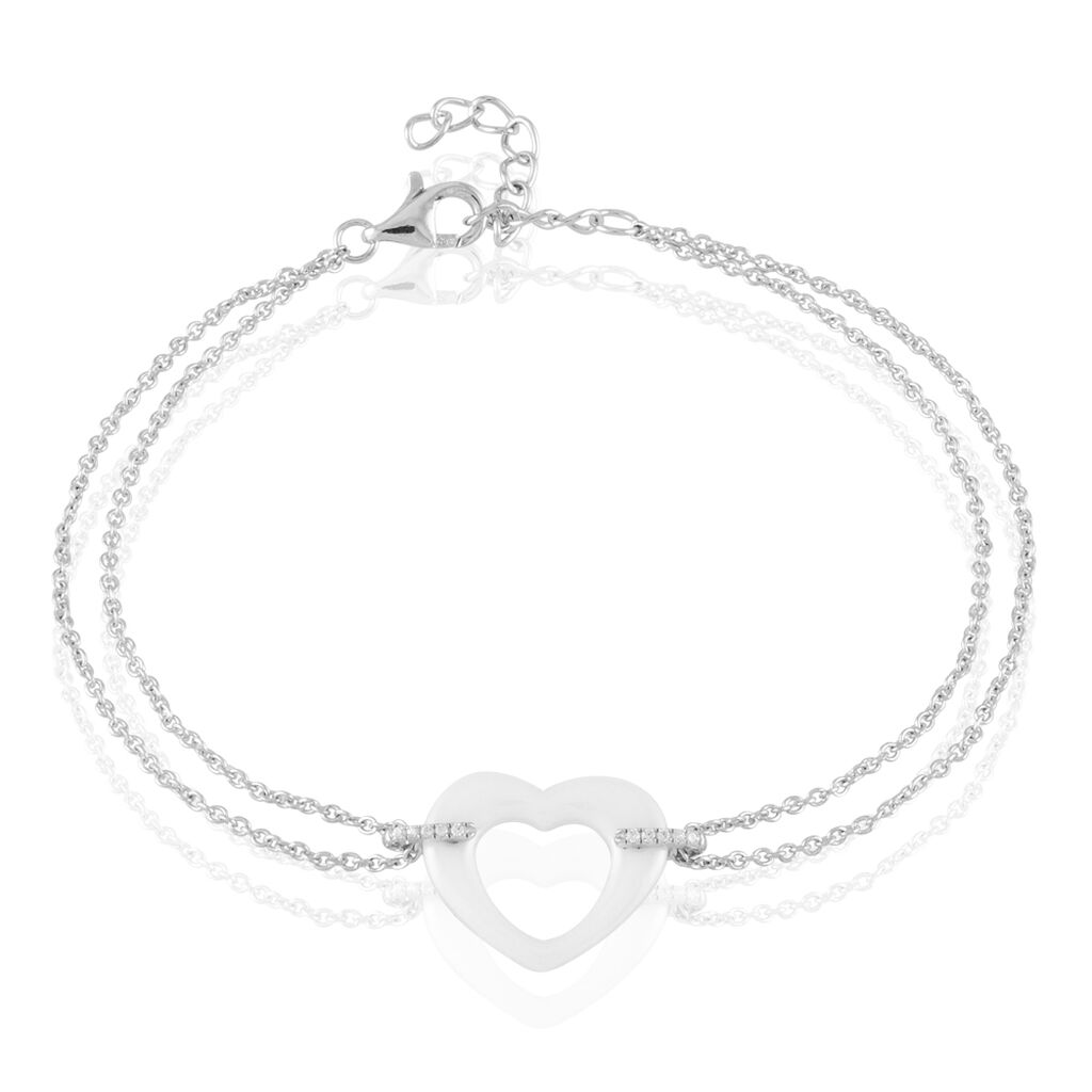 Bracelet Vivianne Argent Blanc Oxyde De Zirconium Et C&eacute;ramique - Bracelets Femme | Histoire d&rsquo;Or