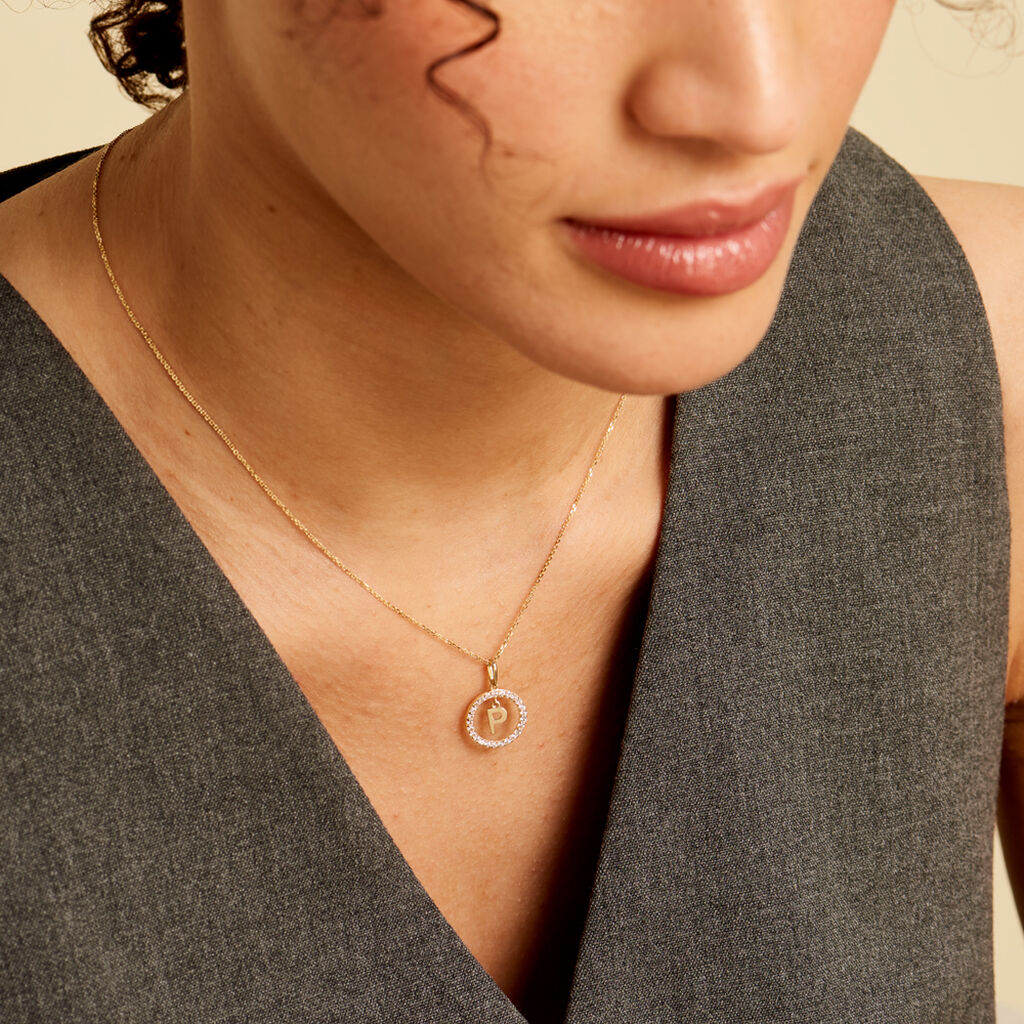 Pendentif Gabe Or Jaune Oxyde De Zirconium - Pendentifs Femme | Histoire d’Or
