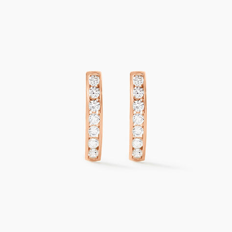 Creoles Or Rose Jacoba Oxydes - Boucles d'oreilles créoles Femme | Histoire d’Or