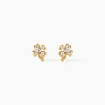 Boucles D'Oreilles Puces Verdiane Argent Dor&eacute; A L'Or 750/1000 Oxyde De Zirconium - Boucles d'oreilles fantaisie Femme | Histoire d&rsquo;Or