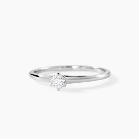 Bague Solitaire Natalia Or Blanc Diamant - Bagues solitaires Femme | Histoire d&rsquo;Or