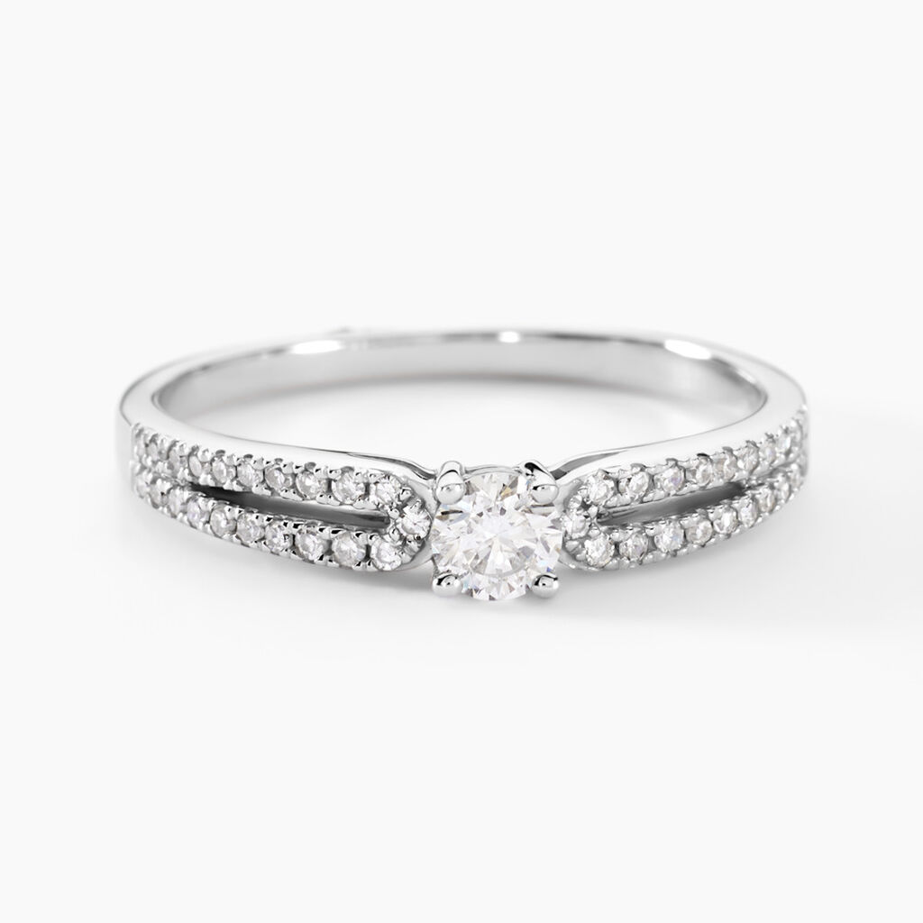 Bague Solitaire Katalina Or Blanc Diamant - Bagues solitaires Femme | Histoire d&rsquo;Or