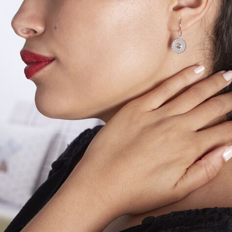 Boucles D'oreilles Pendantes Nyoko Argent Blanc Labradorite - Boucles d'oreilles fantaisie Femme | Histoire d’Or