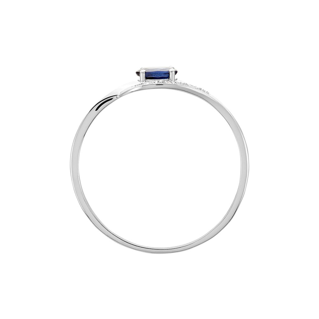 Bague Emotion Or Blanc Saphir Diamant - Bagues avec pierre Femme | Histoire d’Or
