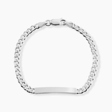 Bracelet Identit&eacute;e Casper Argent Blanc