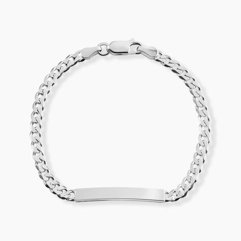 Bracelet Identit&eacute;e Casper Argent Blanc - Cadeaux de naissance Enfant | Histoire d&rsquo;Or