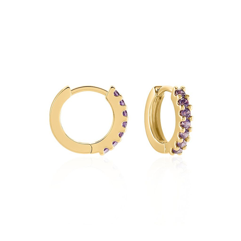 Créoles Marty Plaqué Or Jaune Spinelle Synthétique