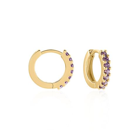 Créoles Marty Plaqué Or Jaune Spinelle Synthétique - Boucles d'oreilles créoles Femme | Histoire d’Or
