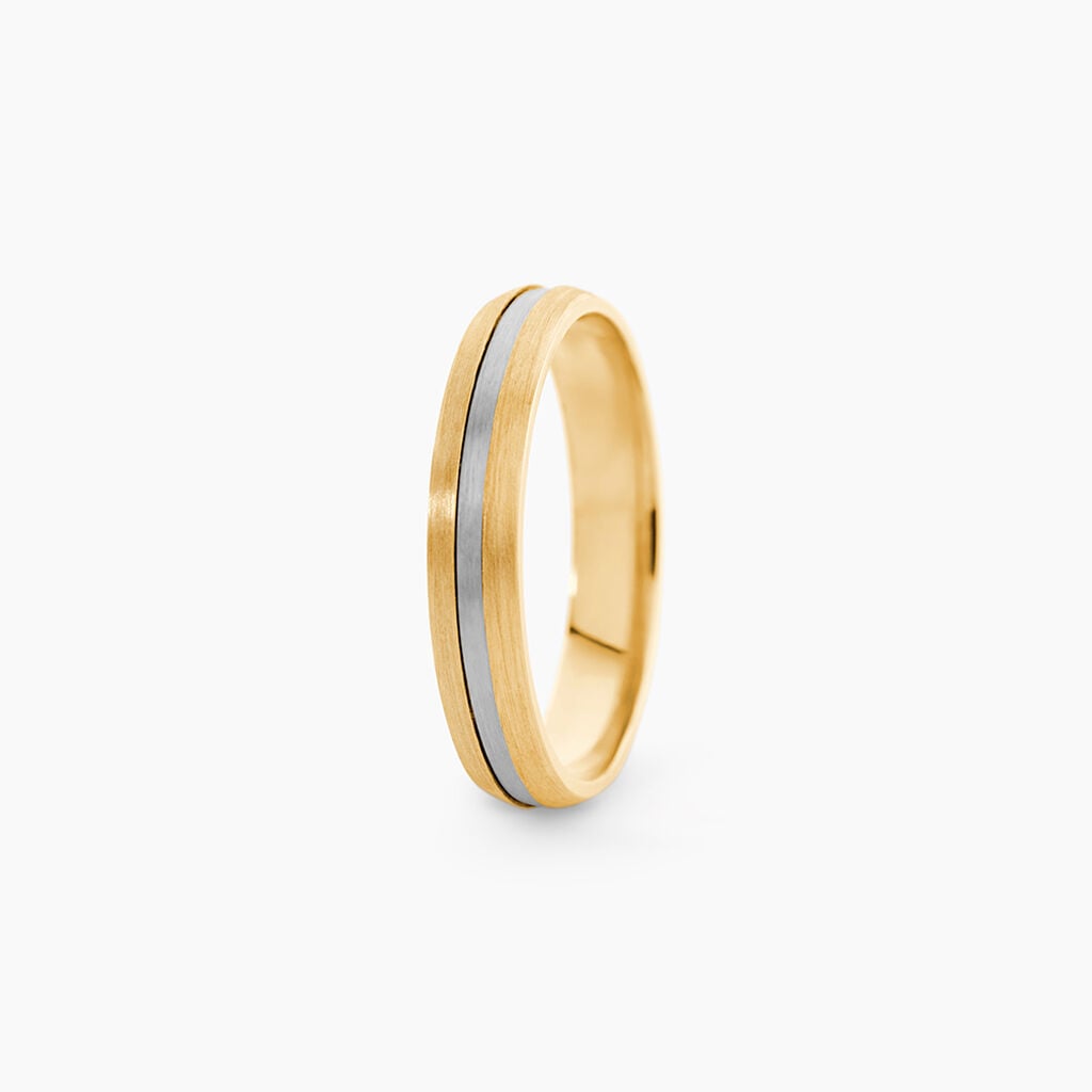 Alliance Jodelle Ruban Plat Or Bicolore - Alliances 18 carats Unisex | Histoire d&rsquo;Or