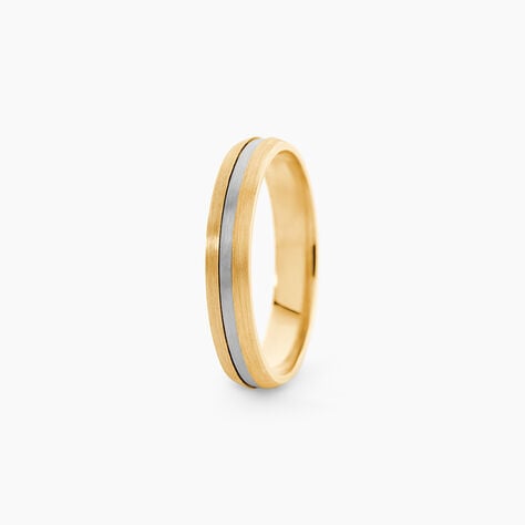 Alliance Jodelle Ruban Plat Or Bicolore - Alliances 18 carats Unisex | Histoire d&rsquo;Or