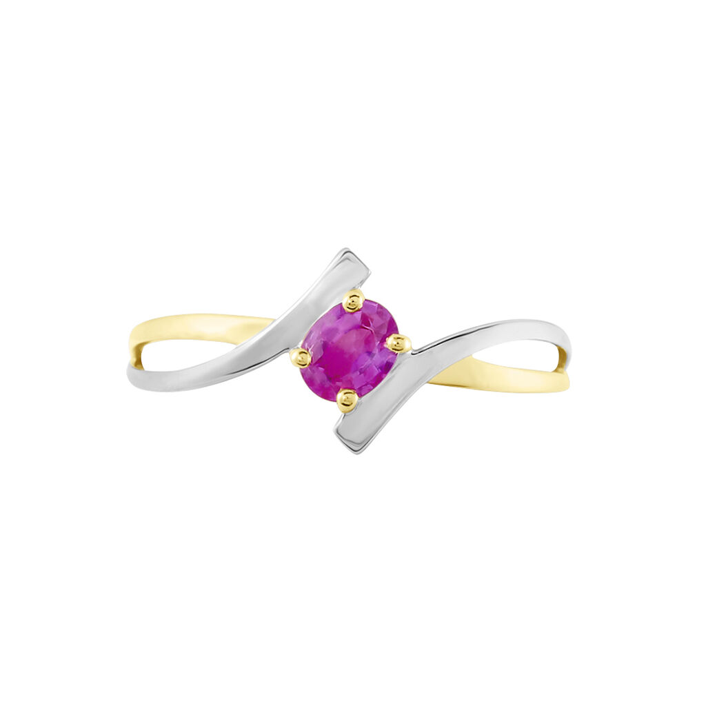 Bague Or Bicolore Rosmunda Rubis - Bagues solitaires Femme | Histoire d’Or